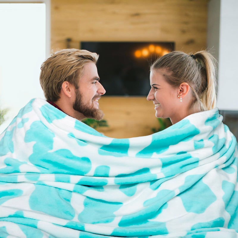 GEULAY Blue Throw Blanket Soft Fleece Blankets Cyan Blue Lightweight Fuzzy Blanket Gifts Decor Stuff for Girls Women Teen Couch Bed - Image 2